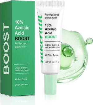 سيروم حمض الازيليك بنسبة 10% مع جذور عرق السوس (30 مل)، تركيبة خفيفة الوزن للون البشرة غير المتساوية والبقع الداكنة وعلامات حب الشباب يحسن ملمس البشرة ويقلل من ظهور البثور والرؤوس السوداء وتصبغ البشرة