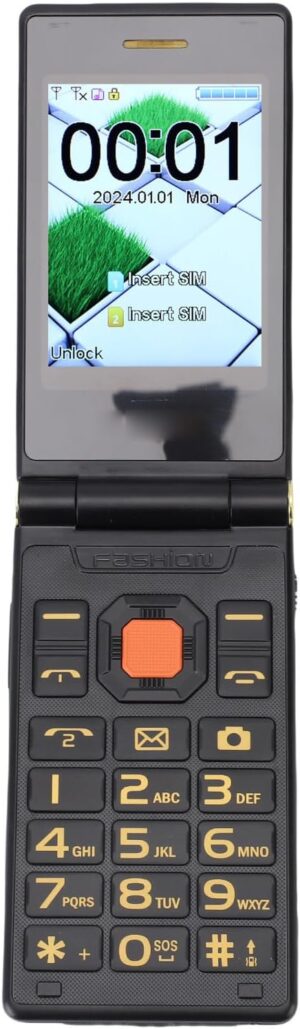 جوال قابل للطي لكبار السن من ليكيفي، شاشة مزدوجة 1.3MP مع شريحتين اتصال، هواتف غير مقفلة مع قرص سريع، مصباح يدوي بمفتاح واحد، مكبر صوت عال، بطارية 4800mAh (اخضر)