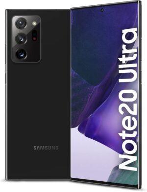 جوال ذكي سامسونج جالكسي نوت 20 الترا شبكة الجيل الخامس 5G، ثنائي شرائح الاتصال، سعة تخزين 256GB وذاكرة وصول عشوائي 12GB (اصدار الإمارات العربية المتحدة)، اسود ميستيك