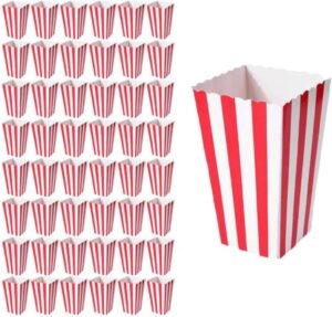 علب فشار من بابوريتش، مصنوعة من الكرتون، مجموعة من 48 قطعة، مقاس 6.985 × 6.985 × 11.43 سم