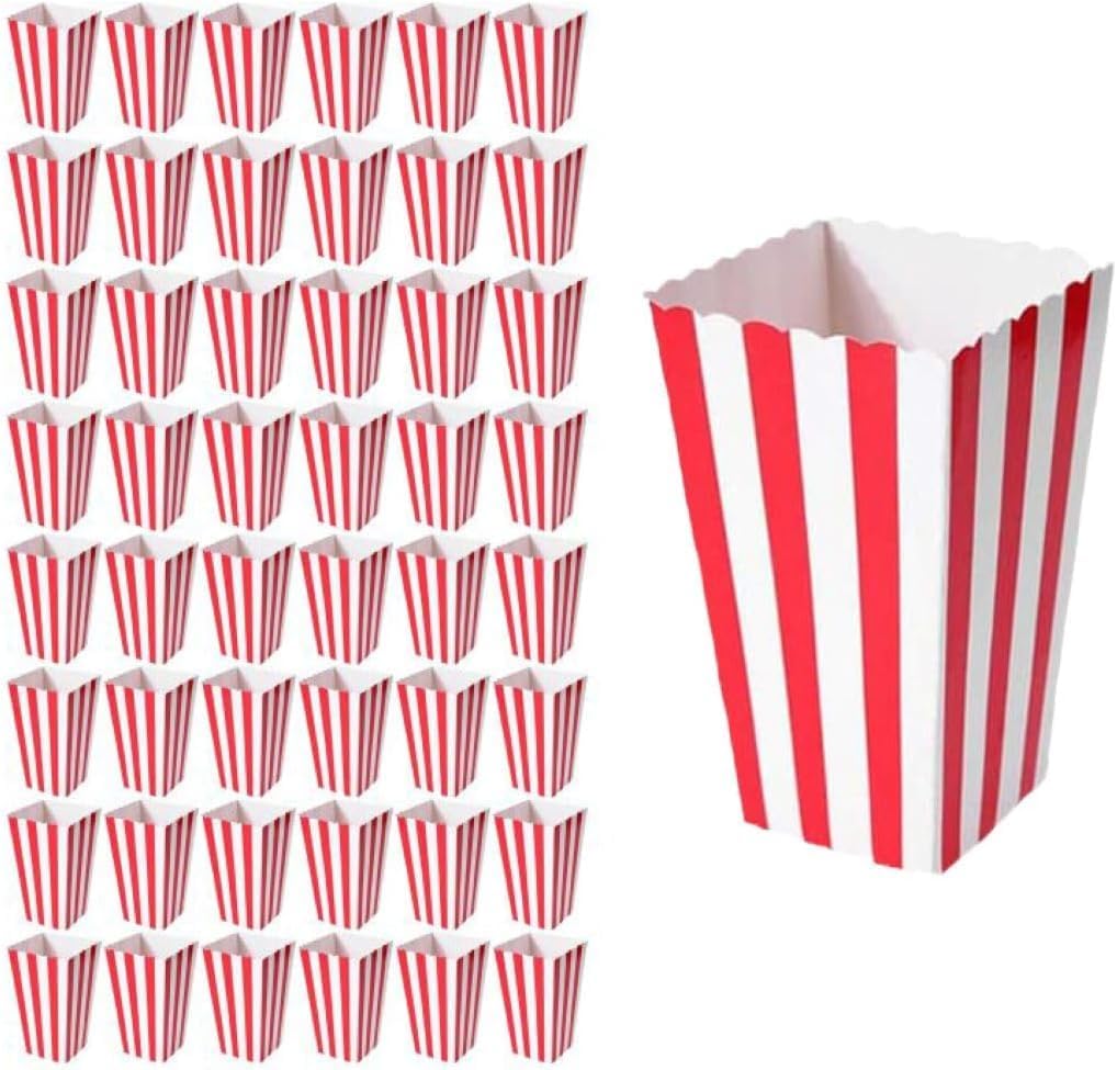 علب فشار من بابوريتش، مصنوعة من الكرتون، مجموعة من 48 قطعة، مقاس 6.985 × 6.985 × 11.43 سم