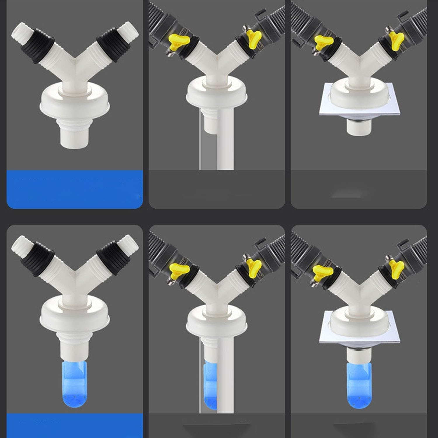 وصلة مخرج مزدوج للغسالات، وصلة ثلاثية الاتجاهات، وصلة تصريف أرضية ثلاثية الاتجاهات، أنبوب تصريف للغسالة، مخرج مياه مزدوج ثنائي الغرض وثلاثي الاتجاهات اثنين في واحد (تصميم ثلاثي الشعب) 11 616iqRttTOL. AC SL1500