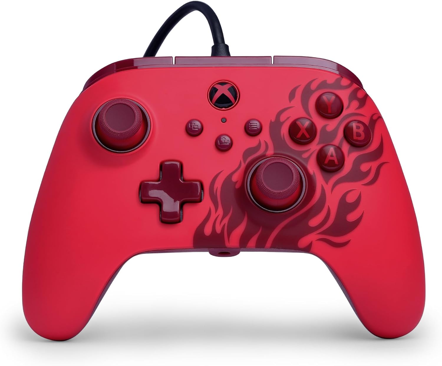 PowerA Advantage Wired Controller for Xbox Series X|S - Red Flame, gamepad, wired video game controller, gaming controller, USB-C, Works with Xbox One, Officially Licensed