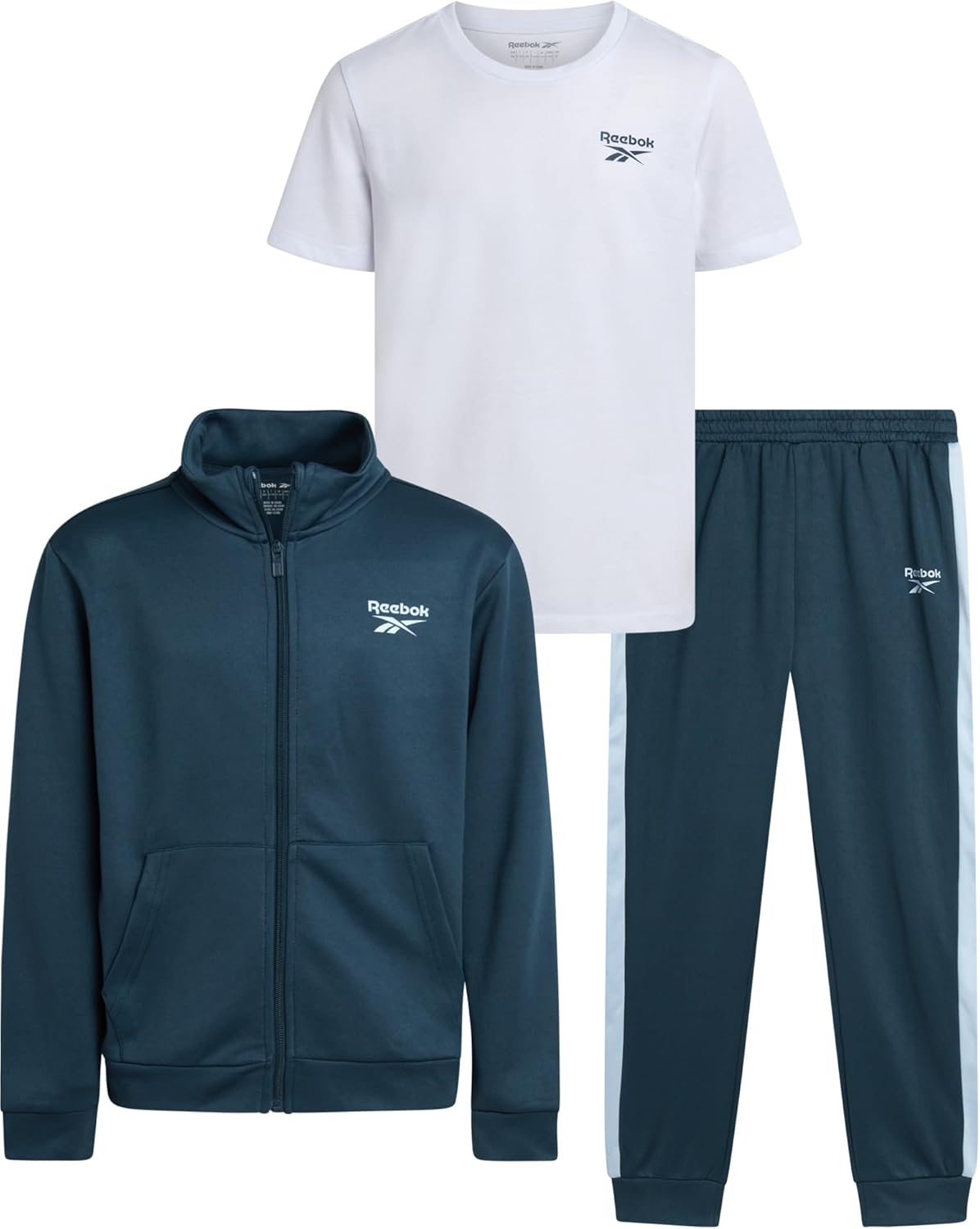 بدلة رياضية تريكو للأولاد من ريبوك من 3 قطع