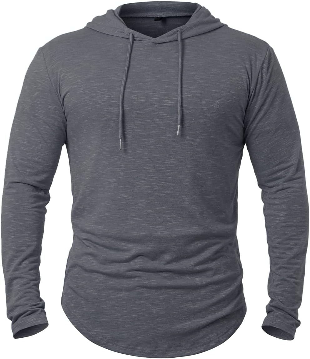 قميص رياضي بغطاء رأس واكمام طويلة للرجال من مانسدور، تي شيرت كاجوال للركض بتصميم بلوفر سريع الجفاف للتمارين الرياضية