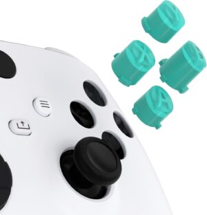 اكستريم رايت ازرار بديلة لذراع تحكم اكس بوكس سلسلة اكس/اس من ايه بي اكس واي، 3 درجات لون اخضر مخضر ورموز كلاسيكية شفافة لاجهزة Xbox One S/X، سلسلة اليت 2 كور و1