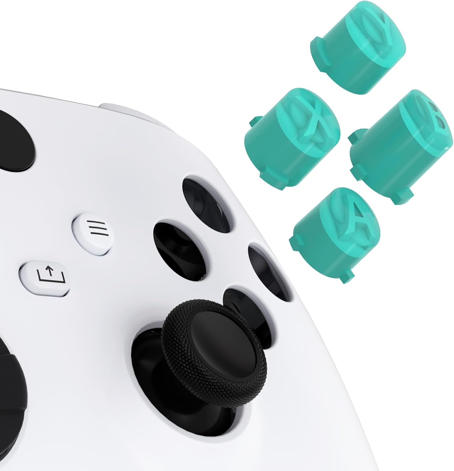 اكستريم رايت ازرار بديلة لذراع تحكم اكس بوكس سلسلة اكس/اس من ايه بي اكس واي، 3 درجات لون اخضر مخضر ورموز كلاسيكية شفافة لاجهزة Xbox One S/X، سلسلة اليت 2 كور و1