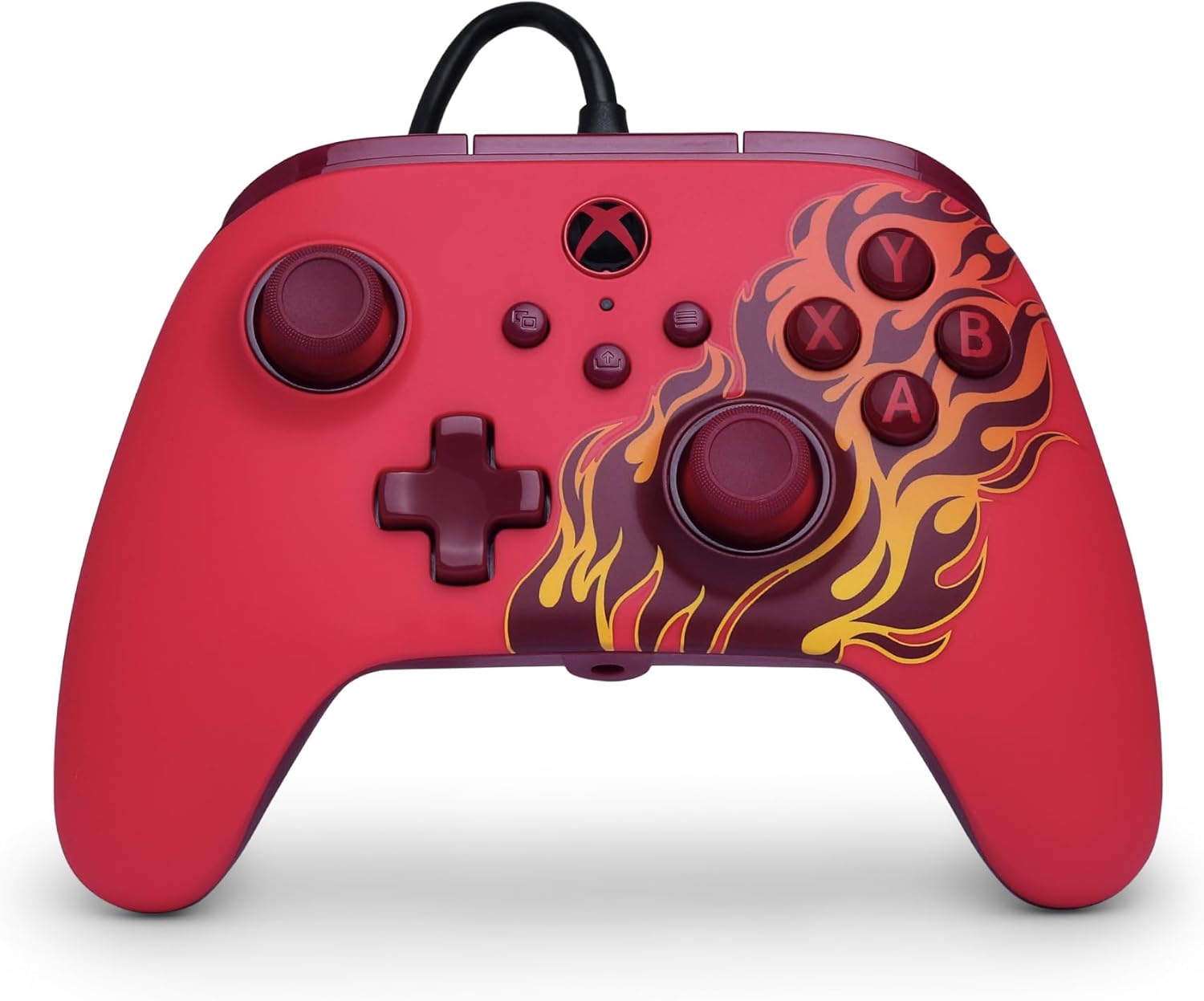 PowerA Advantage Wired Controller for Xbox Series X|S - Red Blaze, gamepad, wired video game controller, gaming controller, USB-C, Works with Xbox One, Officially Licensed