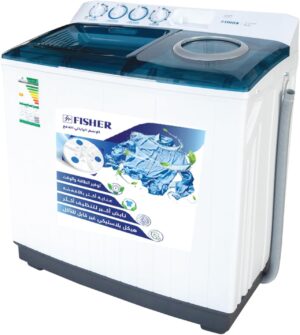 غسالة فيشر حوضين سعة 10 كيلو - FW-P10000N أبيض، تحميل علوي