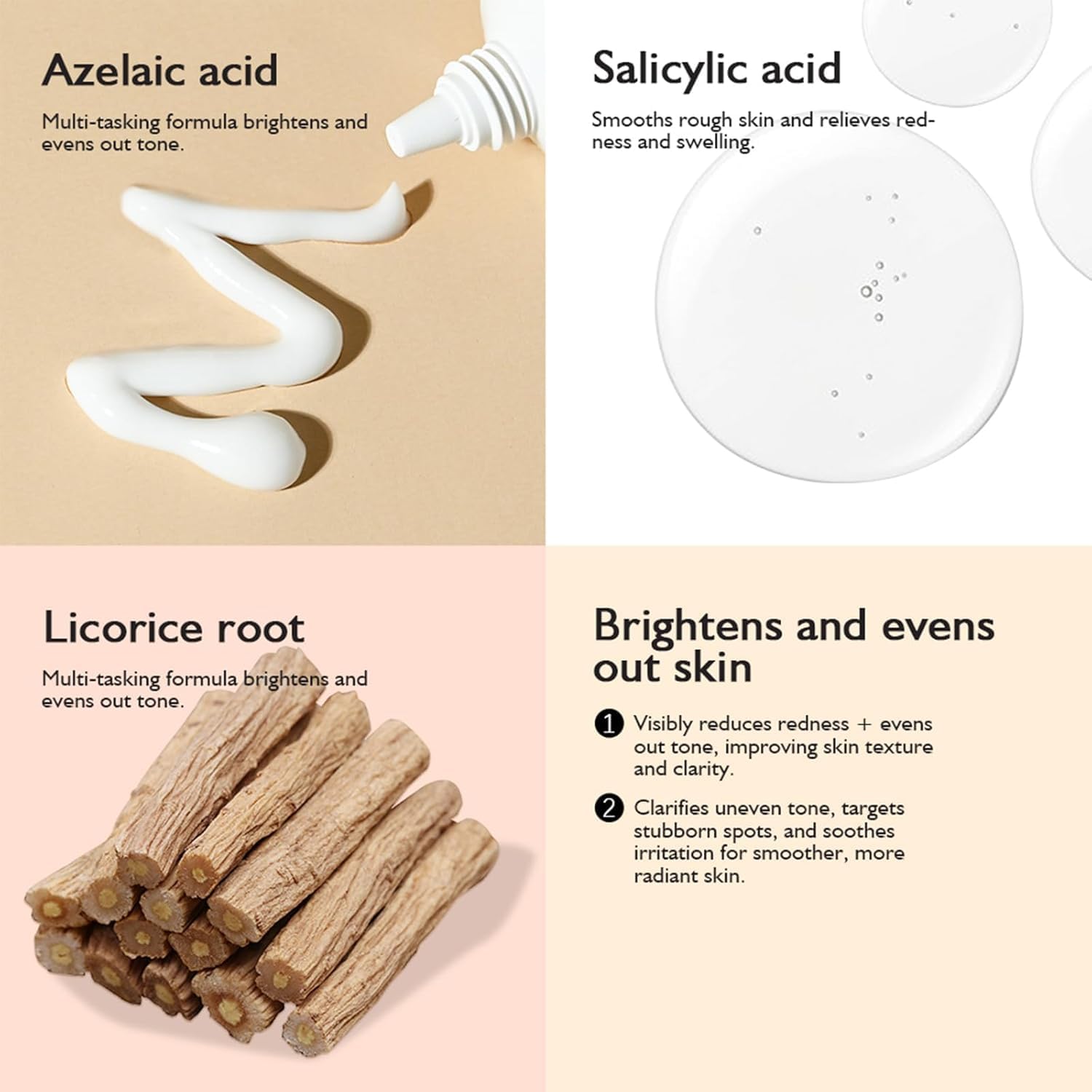 سيروم حمض الازيليك بنسبة 10% مع جذور عرق السوس (30 مل)، تركيبة خفيفة الوزن للون البشرة غير المتساوية والبقع الداكنة وعلامات حب الشباب يحسن ملمس البشرة ويقلل من ظهور البثور والرؤوس السوداء وتصبغ البشرة 16 61Js1+gjH8L. AC SL1500