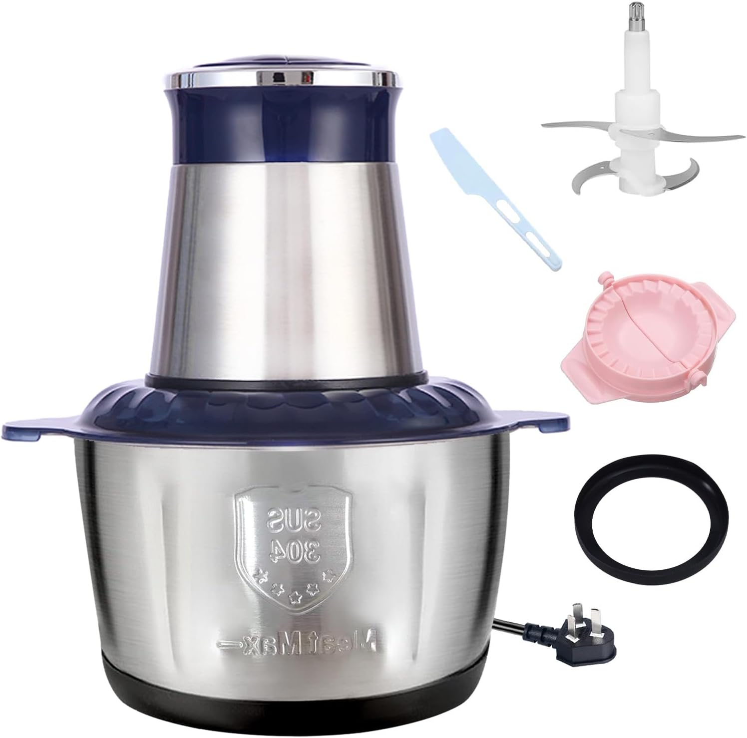 مفرمة لحوم كهربائية متعددة الوظائف من الستانلس ستيل 304، ماكينة طهي طعام مساعدة، مطحنة اللحوم، خلاط سحق اللحم.