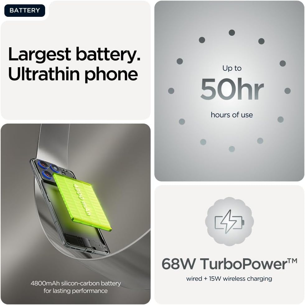 جوال موتورولا ايدج 70 5G بذاكرة 12+12 جيجابايت RAM بوست، وتخزين 512 جيجابايت بكاميرا بتثبيت بصري OIS وتصنيف مقاومة IP68/IP69 ومعالج سناب دراجون 7 الجيل 4، وشاشة pOLED مقاس 6.7 بوصة 120 هرتز (رمادي) 12 61Q ECQqoeL. AC SL1000