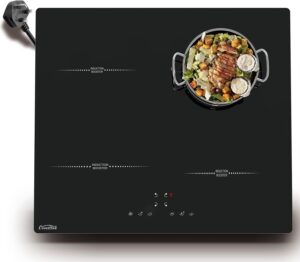 موقد كهربائي من كوفر كوك مع 4 شعلات طبخ، موقد قياس 60 سم مدمج في المنضدة، مناسب لقدور الحديد والستانلس ستيل والخليط المعدني، 13 امبير/ 2800 واط