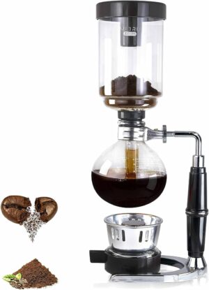 ام اي برو ماكينة تحضير القهوة على الطراز الياباني من سيفون وعاء شاي مفرغ الهواء نوع الزجاج فلتر 3 اكواب 5 متعدد الألوان