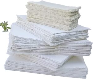 ورق الوان مائية مقاس ايه 4 مصنوع يدويا من القطن بنسبة 100% بحواف 300 غرام لكل متر مربع، صديق للبيئة ومستدام للخط وبطاقات التهنئة والدعوات والقرطاسية والزفاف وصناعة الطباعة (15 ورقة)