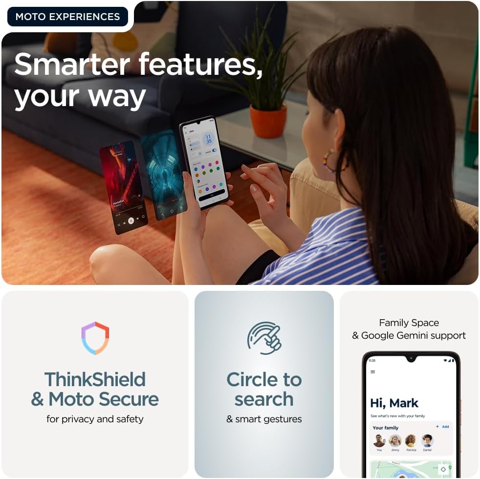 جوال موتورولا G06 4G، ذاكرة وصول عشوائية 4+8 جيجابايت، وذاكرة داخلية 128 جيجابايت، ومعالج ام تي كيه هيليو G81 اكستريم، وشاشة 6.88 بوصة فائقة الدقة 120 هرتز، نظام اندرويد 15، لون بانتون تابيستري 12 61UdlVOTZPL. AC SL1000