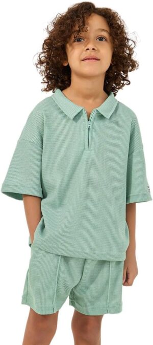 طقم تيشرت بولو منسوج وشورت للاولاد من ستايلي