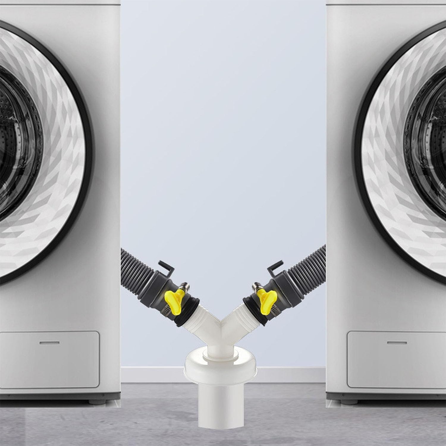 وصلة مخرج مزدوج للغسالات، وصلة ثلاثية الاتجاهات، وصلة تصريف أرضية ثلاثية الاتجاهات، أنبوب تصريف للغسالة، مخرج مياه مزدوج ثنائي الغرض وثلاثي الاتجاهات اثنين في واحد (تصميم ثلاثي الشعب) 9 61Yi41DFzOL. AC SL1500