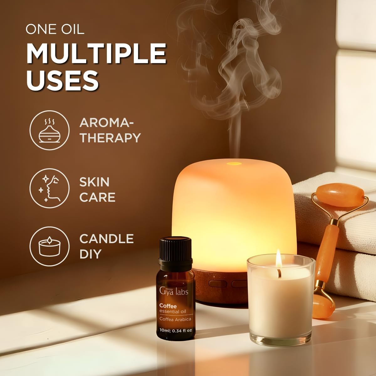 جيا لابس زيت القهوة العطري للبشرة (10 مل) - زيت قهوة نقي من الدرجة العلاجية - مثالي للعلاج العطري وتنشيط البشرة وتعزيز نمو الشعر - يستخدم في موزع الروائح او على البشرة والشعر 11 61ZELCBLJvL. AC SL1200