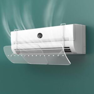 سومكايل عاكس هواء مكيف سبليت قابل للتعديل بدون ثقب ومضاد للنفخ المباشر ، حاجز للزجاج الامامي لمكيف الهواء المنزلي (شفاف) ايه بي اس