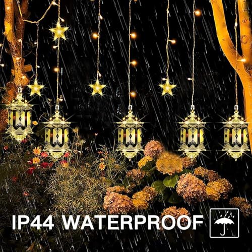 مصابيح زينة رمضان من بوميفار، مصابيح LED على شكل نجمة لغرفة النوم والمنزل والاماكن الخارجية