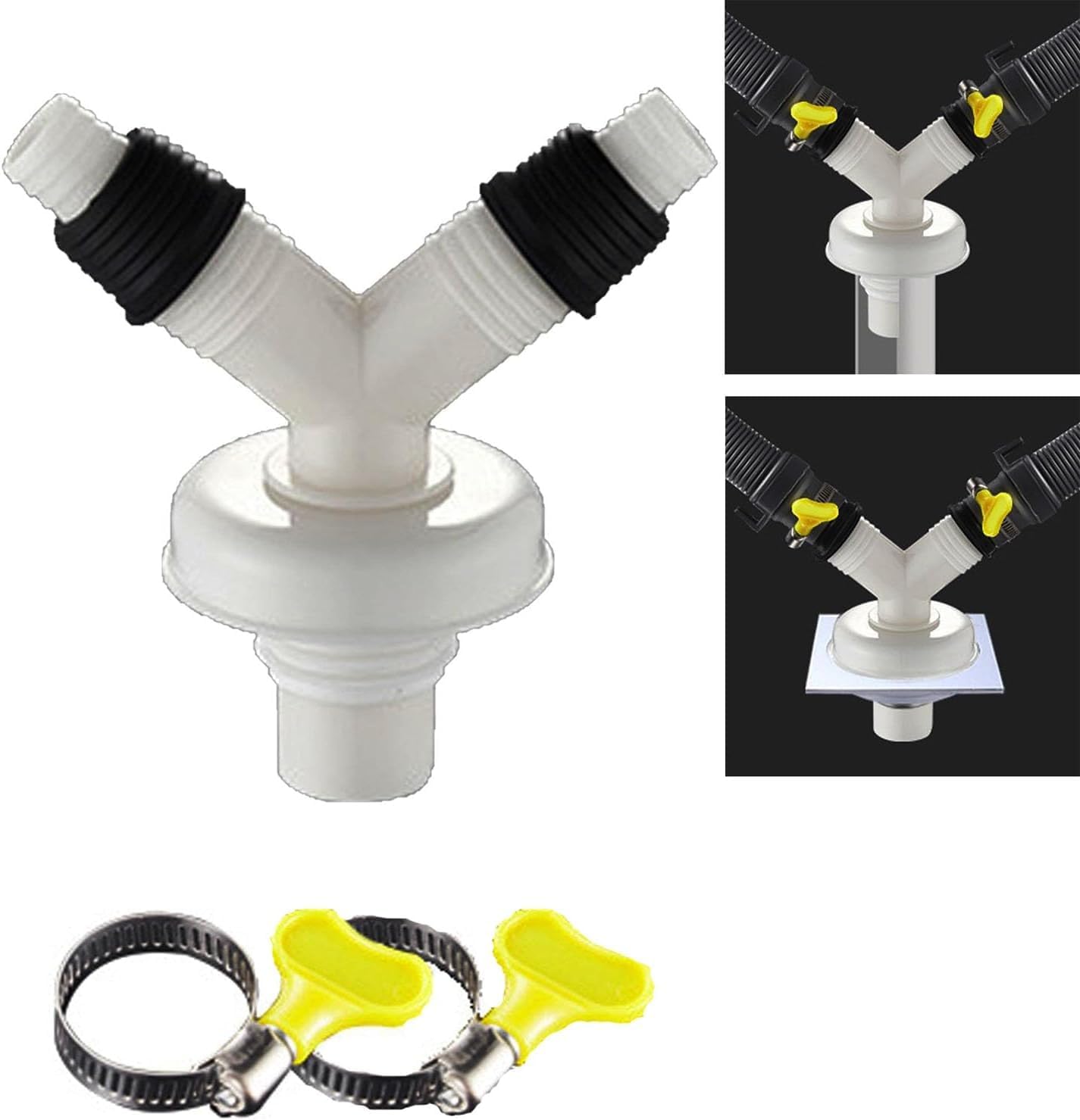 وصلة مخرج مزدوج للغسالات، وصلة ثلاثية الاتجاهات، وصلة تصريف أرضية ثلاثية الاتجاهات، أنبوب تصريف للغسالة، مخرج مياه مزدوج ثنائي الغرض وثلاثي الاتجاهات اثنين في واحد (تصميم ثلاثي الشعب) 7 وصلة مخرج مزدوج للغسالات، وصلة ثلاثية الاتجاهات، وصلة تصريف أرضية ثلاثية الاتجاهات، أنبوب تصريف للغسالة، مخرج مياه مزدوج ثنائي الغرض وثلاثي الاتجاهات اثنين في واحد (تصميم ثلاثي الشعب)