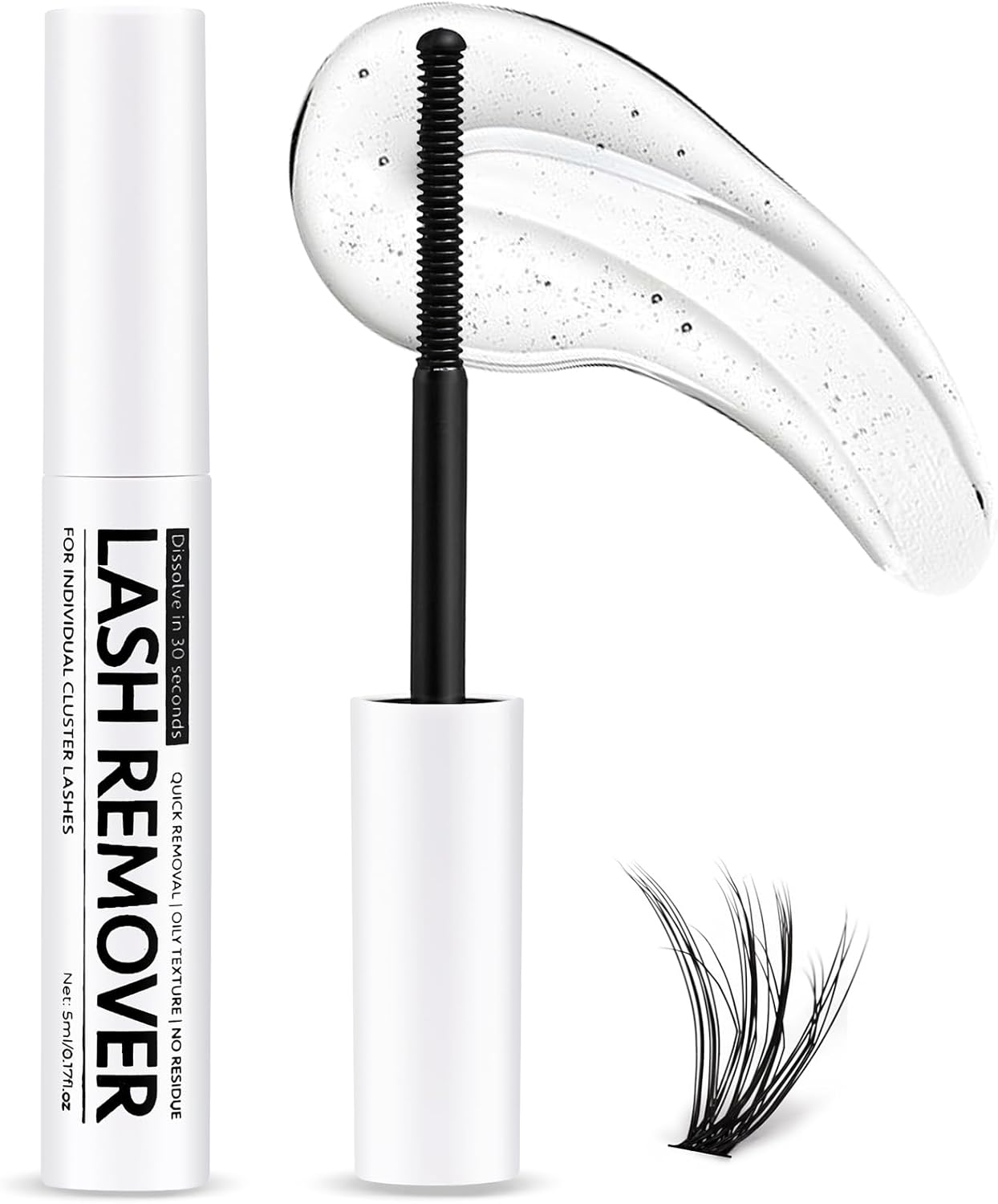 مزيل صمغ الرموش 5 مل، مزيل الرموش العنقودية للرموش العنقودية الفردية وربط الرموش الصناعية وخيوط الرموش الصناعية، عصا ماسكارا لطيفة لا تسبب التهيج، مزيل وصلات الرموش