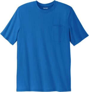 تيشيرت مصنوع من قماش قليل الانكماش بتصميم رقبة دائرية ضيقة وجيب خفيف الوزن للرجال من كينج سايز