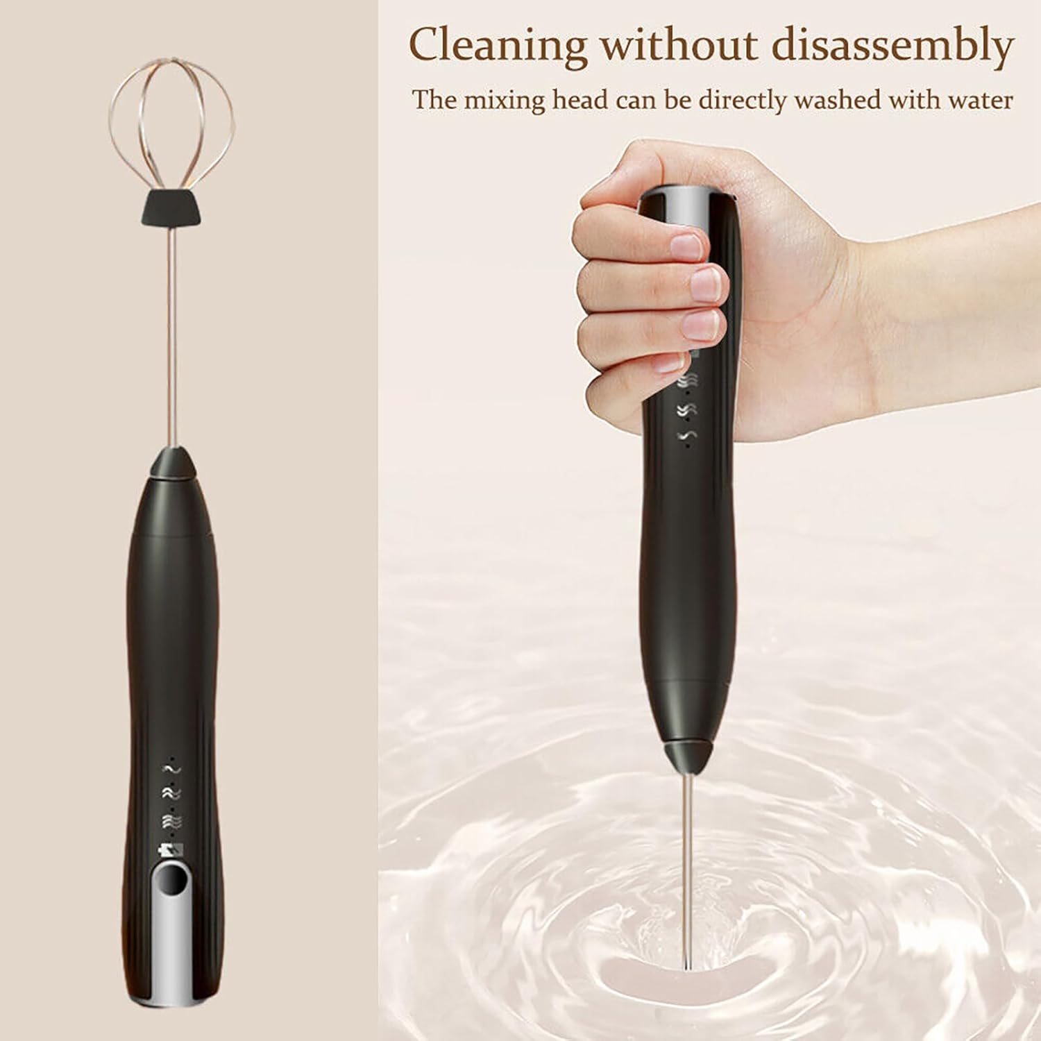 خلاط يدوي 2 في 1 من دي اتش بي تيك، خلاط يدوي كهربائي مع 2 راس تقليب ودعامة، 3 سرعات، قابل لاعادة الشحن بمنفذ USB، صانع رغوة الحليب، مضرب البيض، خلاط كهربائي للقهوة والسموذي والكريمة والخبز والكيك 12 61kqDBmsV4L. AC SL1500