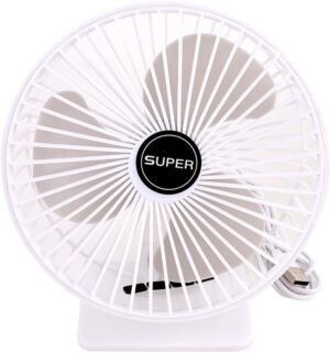 مروحة كهربائية USB شخصية لسطح المكتب بتشغيل هادئ وتدفق هواء قوي وتصميم مدمج للتبريد في المنزل والمكتب والمطبخ والسفر والمساحات الصغيرة من لوازم، لون أبيض