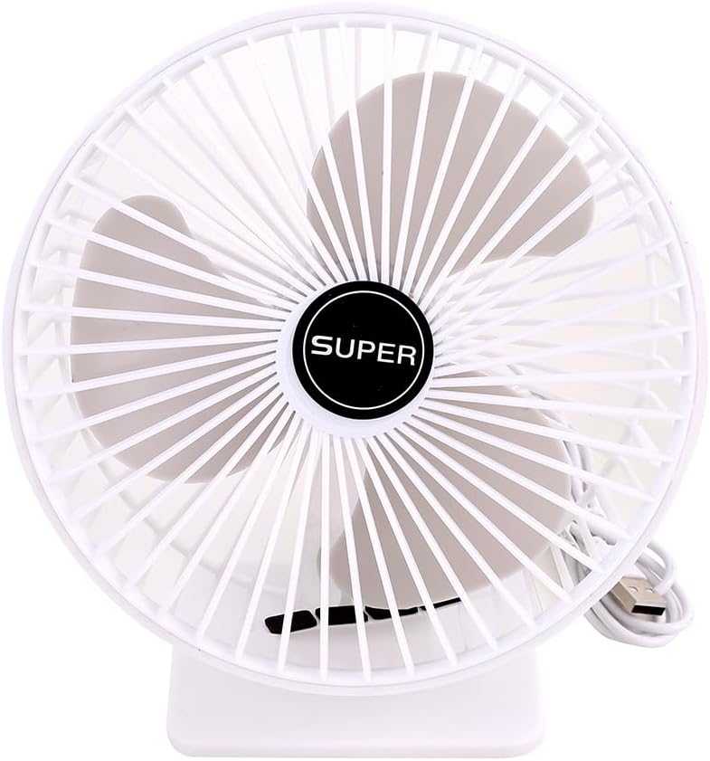مروحة كهربائية USB شخصية لسطح المكتب بتشغيل هادئ وتدفق هواء قوي وتصميم مدمج للتبريد في المنزل والمكتب والمطبخ والسفر والمساحات الصغيرة من لوازم، لون أبيض