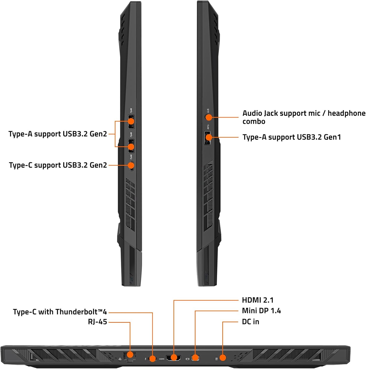جيجابايت - لابتوب العاب اوروس 15 2024 - 165Hz 2560x1440 QHD - انفيديا جيفورس RTX 4060 - انتل الترا 7 155H - 1TB SSD مع 16GB DDR5 RAM - ويندوز 11 هوم ايه دي AORUS BKG-13US754SH 26