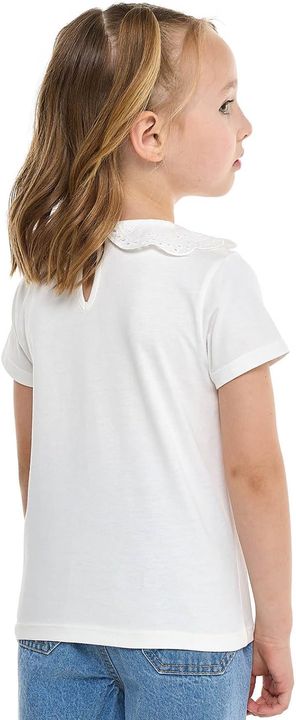 R&B Girls 325-0974KG195-4 Solid Top with Baby Collar and Short Sleeves 8 61n8OFl8AmL. AC SL1500
