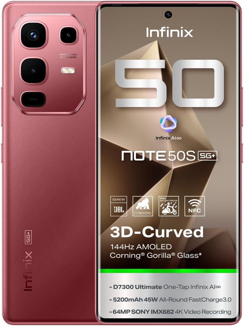 نوت 50s 5G+ (16 GB (8+8) 256 GB)، أحمر داكن