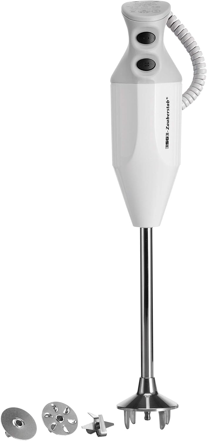 ESGE Zauberstab P 200 Professional Hand Blender White with Accessories up to 17,000 rpm, 90860, White/Grey