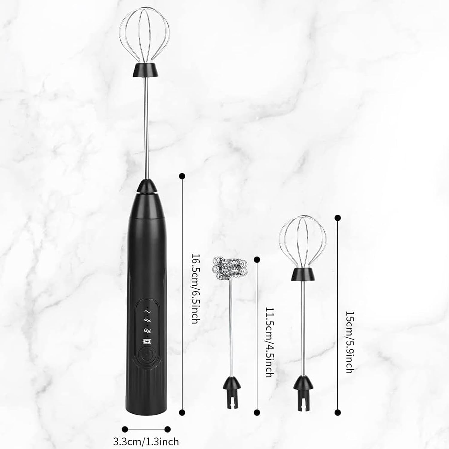 خلاط يدوي 2 في 1 من دي اتش بي تيك، خلاط يدوي كهربائي مع 2 راس تقليب ودعامة، 3 سرعات، قابل لاعادة الشحن بمنفذ USB، صانع رغوة الحليب، مضرب البيض، خلاط كهربائي للقهوة والسموذي والكريمة والخبز والكيك 10 61sV4sFS0ZL. AC SL1500
