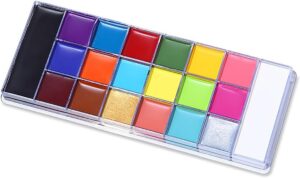 باليت طلاء زيتية للوجه والجسم، مجموعة مكياج احترافية غير سامة وامنة لحفلات الهالوين للاطفال والكبار