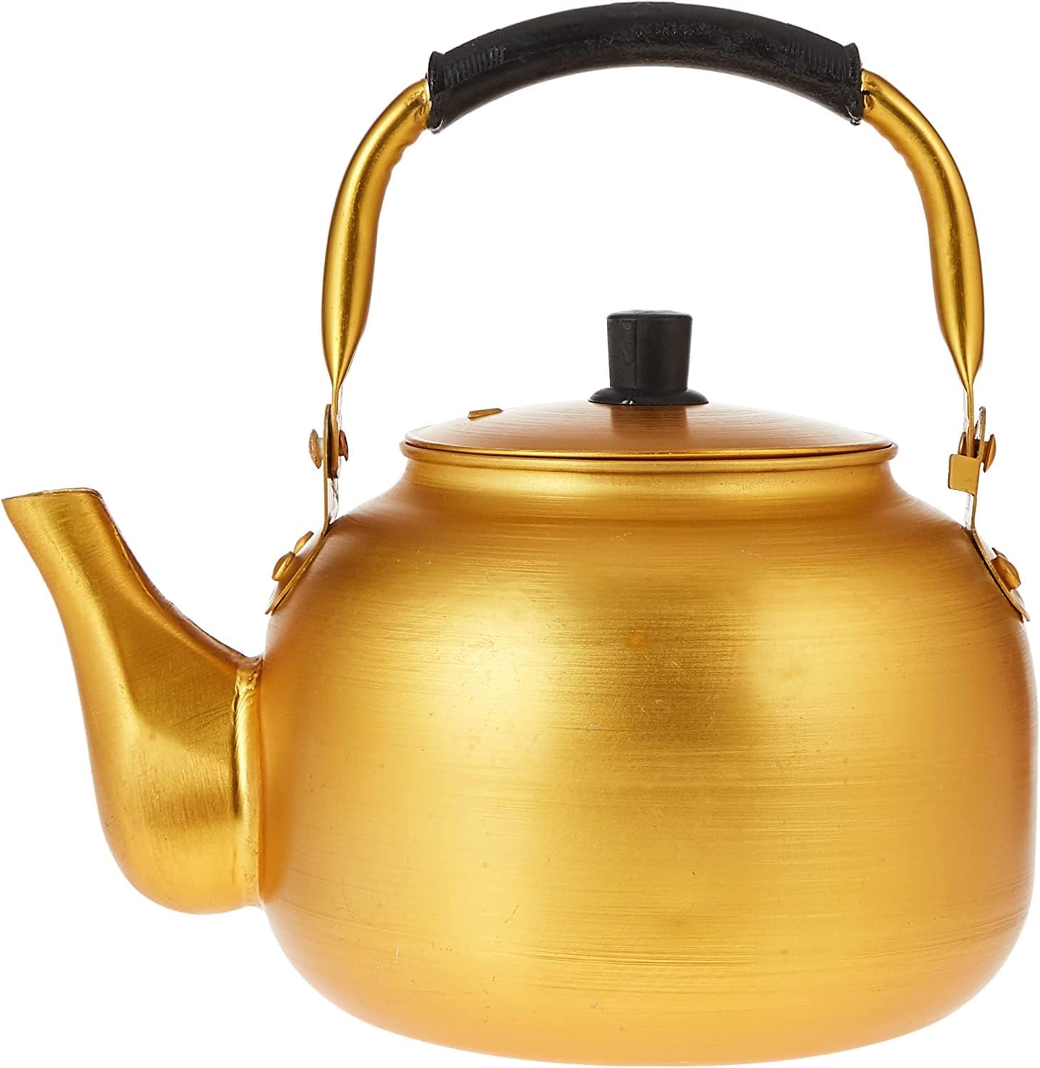 غلاية بلون أصفر ذهبي، إبريق شاي للاستخدام على الموقد، غلاية شاي كرك مناسبة للتخييم، وعاء قهوة من الألومنيوم للمنزل والمكتب والتخييم والفندق من الصقر، 6 لتر