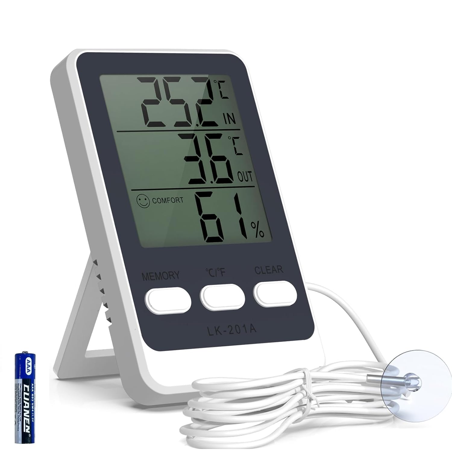 ميزان حرارة رقمي للثلاجة، جهاز مراقبة درجة الحرارة لاسلكي مع مستشعر مسبار، شاشة HD، تسجيلات الحد الأدنى/الاقصى، مفتاح للثلاجة والفريزر للاستخدام الداخلي والخارجي من ابوتو 10 ميزان حرارة رقمي للثلاجة، جهاز مراقبة درجة الحرارة لاسلكي مع مستشعر مسبار، شاشة HD، تسجيلات الحد الأدنى/الاقصى، مفتاح للثلاجة والفريزر للاستخدام الداخلي والخارجي من ابوتو