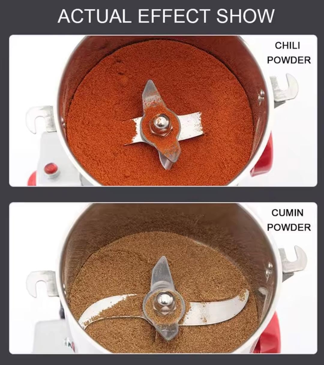 مطحنة قهوة كهربائية مطحنة توابل بهارات مطحنة حبوب قوية 1200 واط بسعة طحن 200 جرام تعمل على 220 فولت مع قطع غيار اضافية وفرشاة تنضيف 10