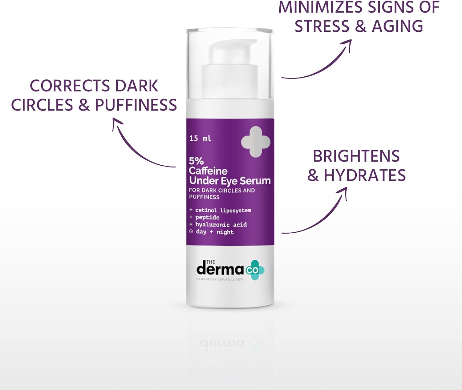 سيروم تحت العين سي او يحوي 5% كافيين للهالات السوداء والانتفاخات سعة 15 مل ديرماكو من ذا ديرما للجنسين كل الأنواع 9