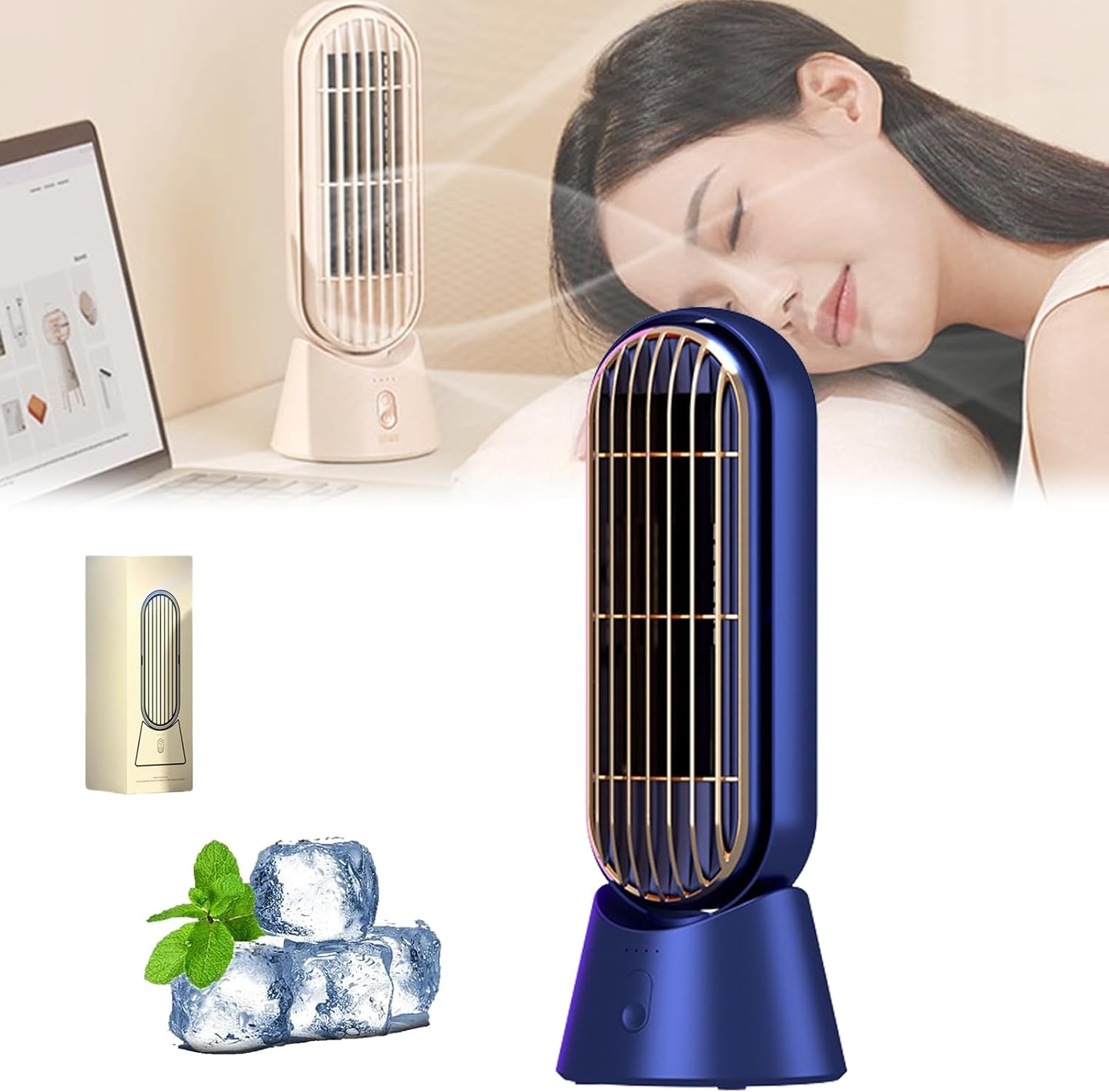 مروحة تبريد صغيرة محمولة من كولديز تشيل توب، مروحة تبريد صغيرة للمكتب من دوتمولز، مناسبة لغرفة النوم والمكتب والحمام