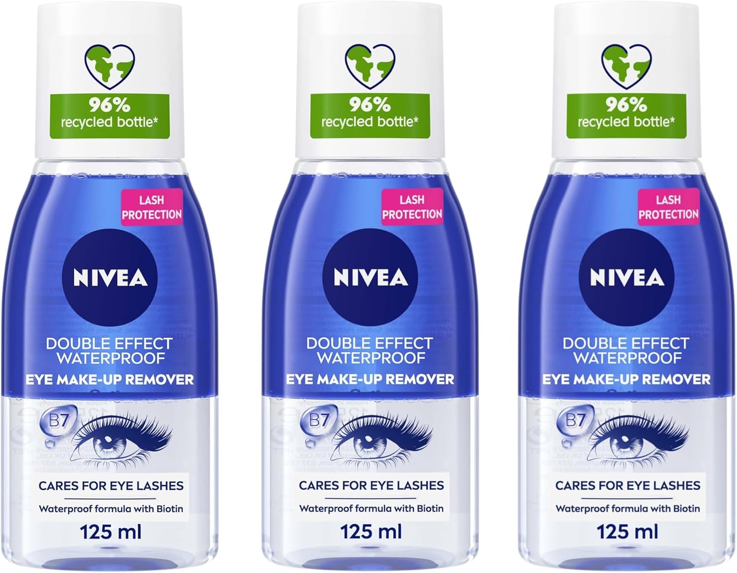 مزيل مكياج العين بتأثير مزدوج لحماية الرموش الحساسة من نيفيا، 3×125 مل 10 مزيل مكياج العين بتأثير مزدوج لحماية الرموش الحساسة من نيفيا، 3×125 مل