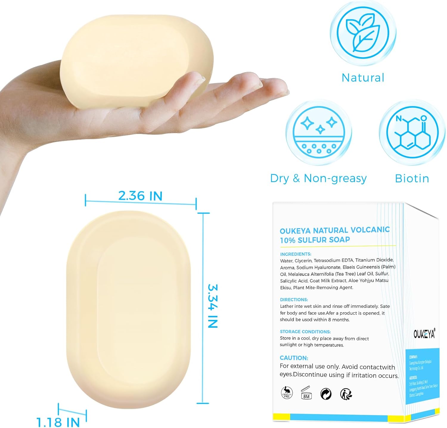 اوكييا صابون كبريت للوجه لعلاج حب الشباب بالكبريت بنسبة 10% وحمض الساليسيليك 2% وحليب الماعز وشجرة الشاي وحمض هيا من الدرجة الصيدلانية 18 711x aysYVL. AC SL1500