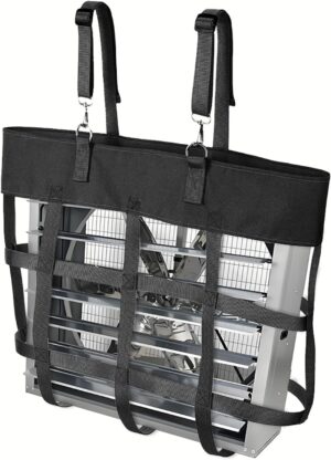 حامل مروحة للاستخدام المستقر والحظيرة من الميكاكوز - حقيبة شبكية معلقة من النايلون مع خياطة معززة، نظام تثبيت امن لمراوح كشك الخيول ومعدات التهوية والمرافق الزراعية