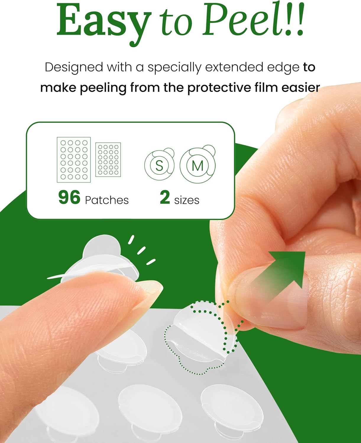 تروبليس رقع بقع بثرة غير مرئية - حب الشباب الغروانية المائية للوجه | رفيعة للغاية مع مقبض سهل التقشير | ليلية | مقاسان 96 قطعة (عبوة من واحدة) 11 7188UAW+sEL. AC SL1500