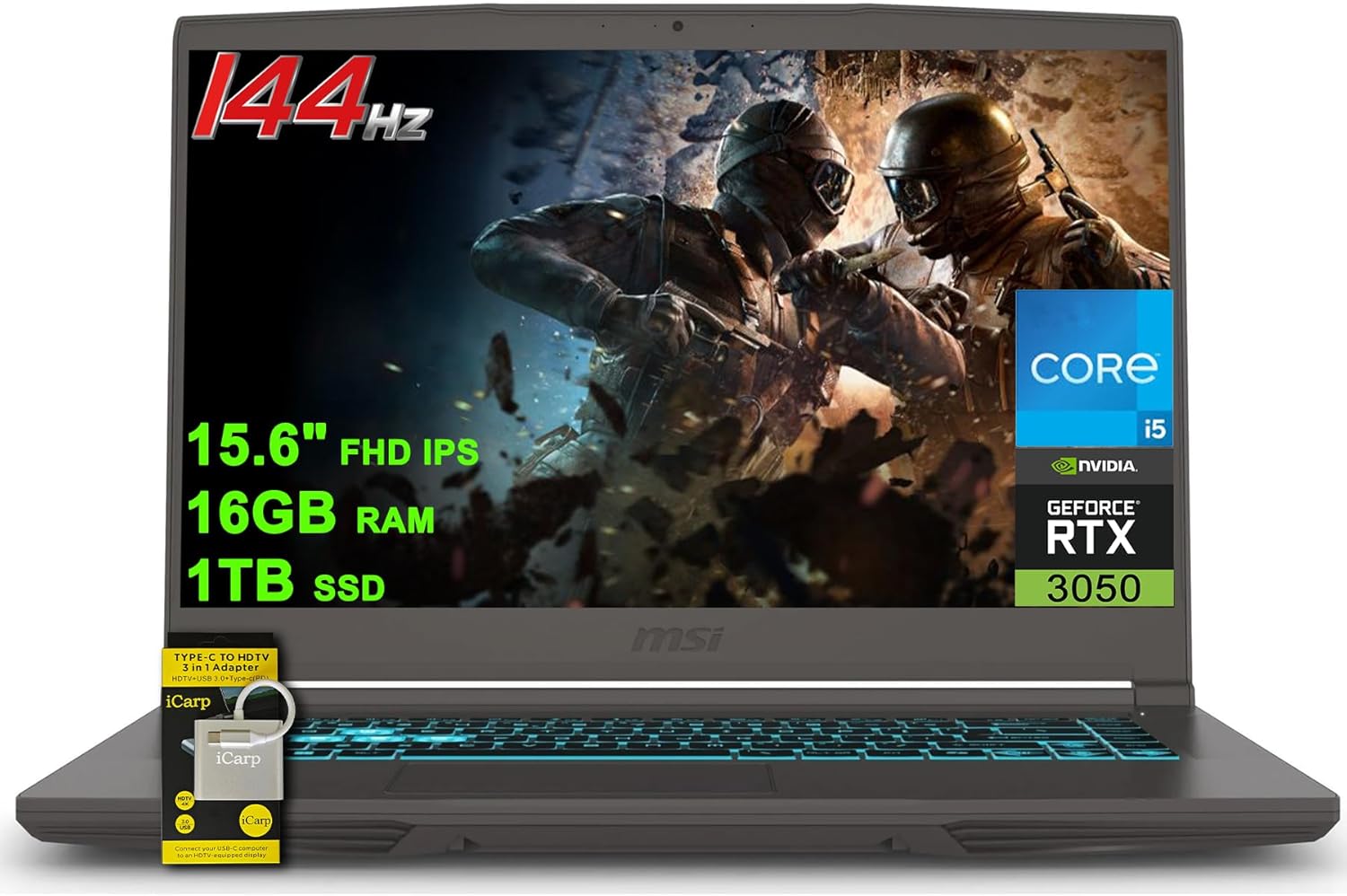 MSI لابتوب العاب رفيع 15 15.6 انش FHD IPS 144Hz انتل 8 كور i5-13420H (بيتس i7-11800H) 16GB RAM 1TB SSD جيفورس RTX 3050 باضاءة خلفية نوع C ويندوز 11 موزع اي سي بي 8 MSI لابتوب العاب رفيع 15 15.6 انش FHD IPS 144Hz انتل 8 كور i5-13420H (بيتس i7-11800H) 16GB RAM 1TB SSD جيفورس RTX 3050 باضاءة خلفية نوع C ويندوز 11 موزع اي سي بي
