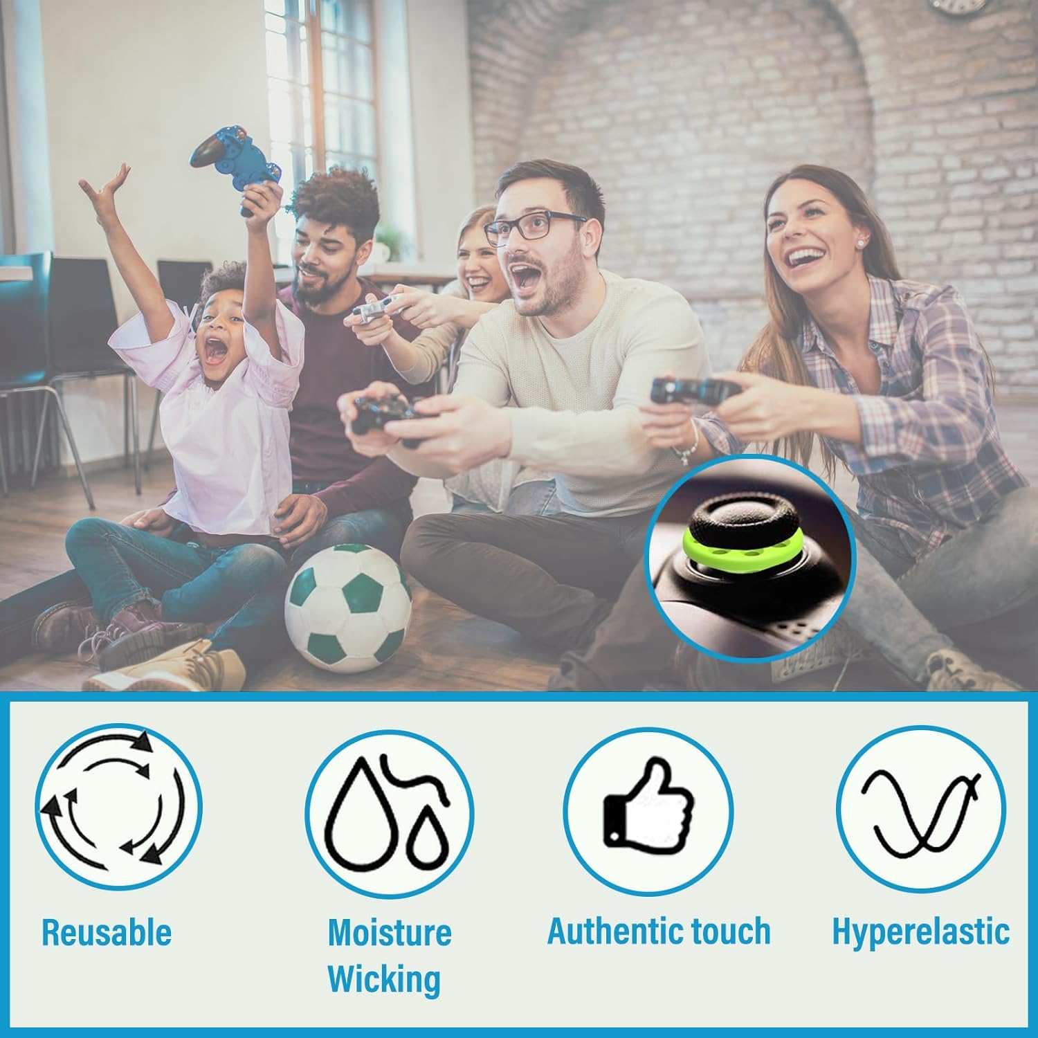 حلقة تحكم دقيقة لتعزيز التصويب متوافقة مع PS4/Playstation 5 وXbox 360 وXbox Series X/S وXbox One وسويتش برو سكوف من السيليكون الناعم للمساعدة في الحركة من بشيرماي، ملحقات حلقة شد 12 71Bz3+PwpPL. AC SL1500