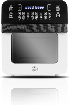 مقلاة هوائية واسعة من الالياف البصرية الذكية بالكامل من السيف، الحجم: 12 لتر، اللون: ابيض، القدرة الكهربائية: 1500 واط، 12.0 لتر