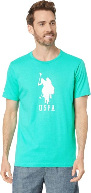 .U.S. بولو اسن تي شيرت باكمام قصيرة ورقبة دائرية ضيقة مطبوع عليه DHM